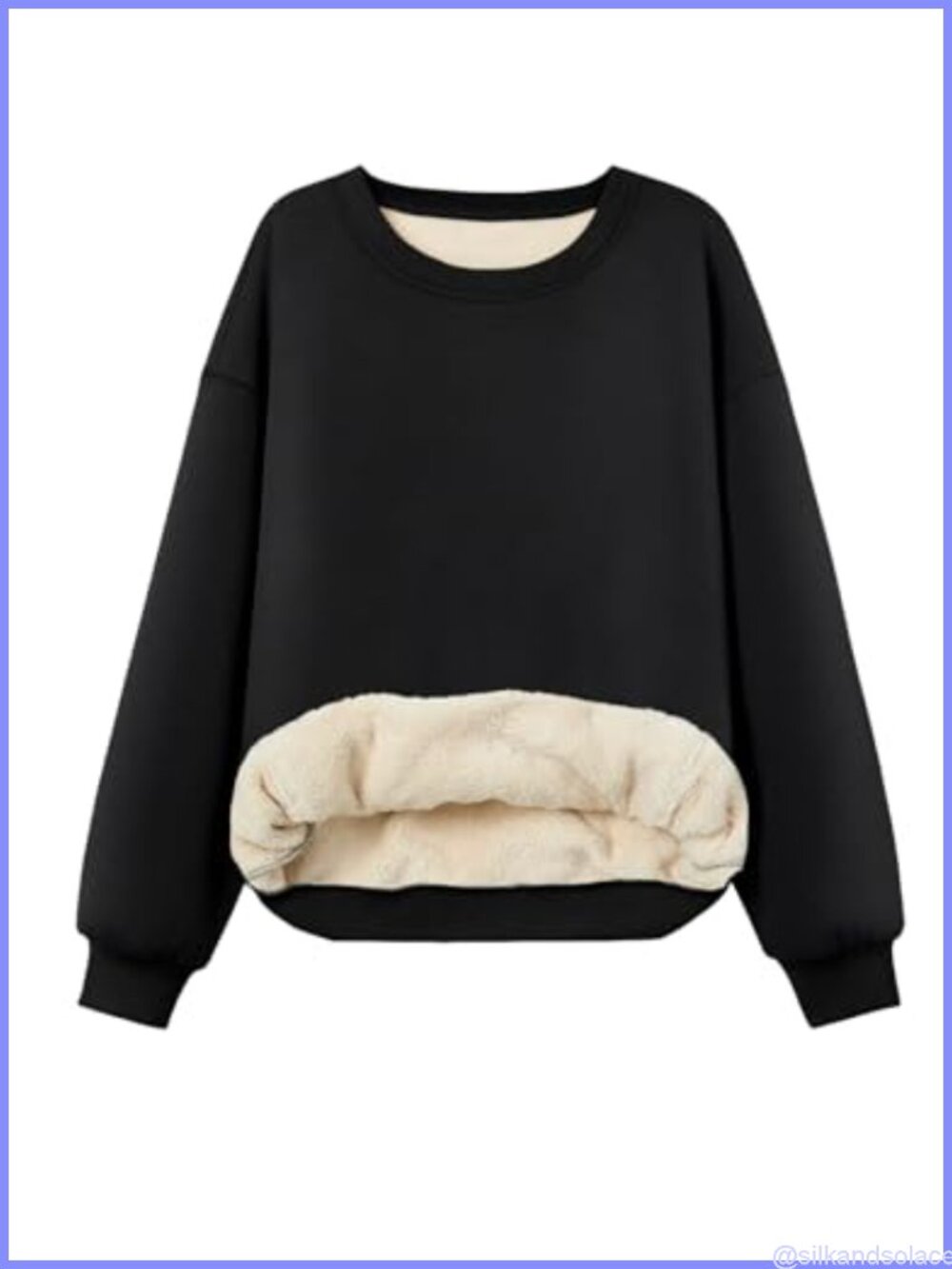 Fleece Sherpa Lined Sweatshirt Crewneck Winter Pullover